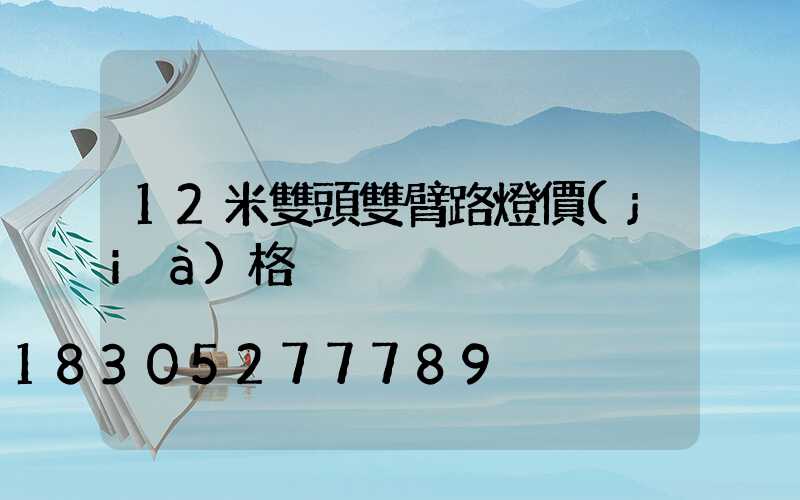 12米雙頭雙臂路燈價(jià)格