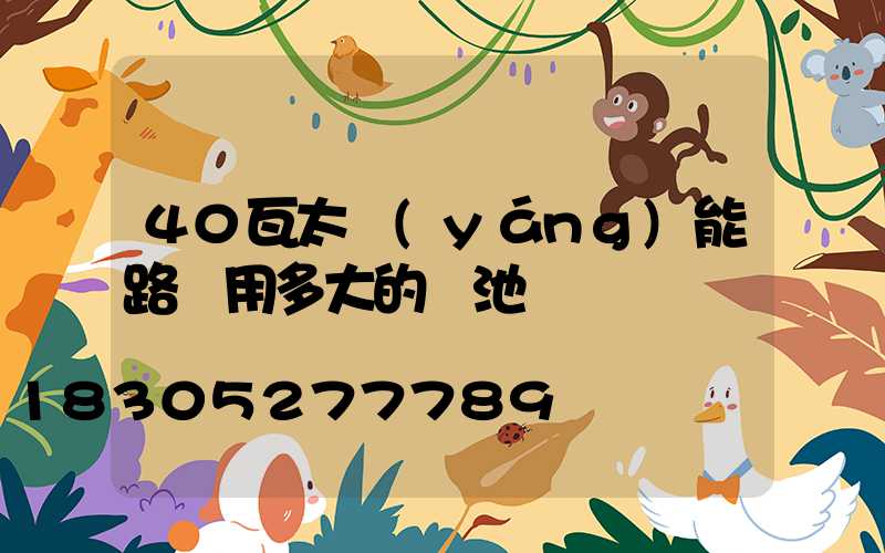 40瓦太陽(yáng)能路燈用多大的電池