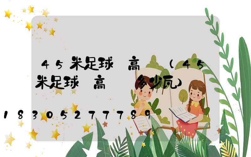 45米足球場高桿燈(45米足球場高桿燈多少瓦)