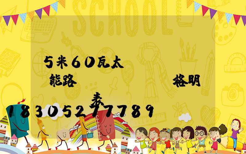 5米60瓦太陽(yáng)能路燈價(jià)格明細(xì)表