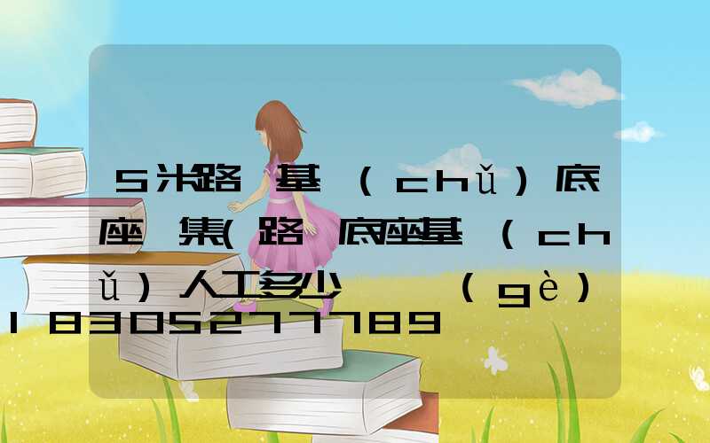 5米路燈基礎(chǔ)底座圖集(路燈底座基礎(chǔ)人工多少錢一個(gè))