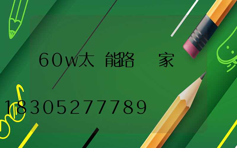 60w太陽能路燈廠家