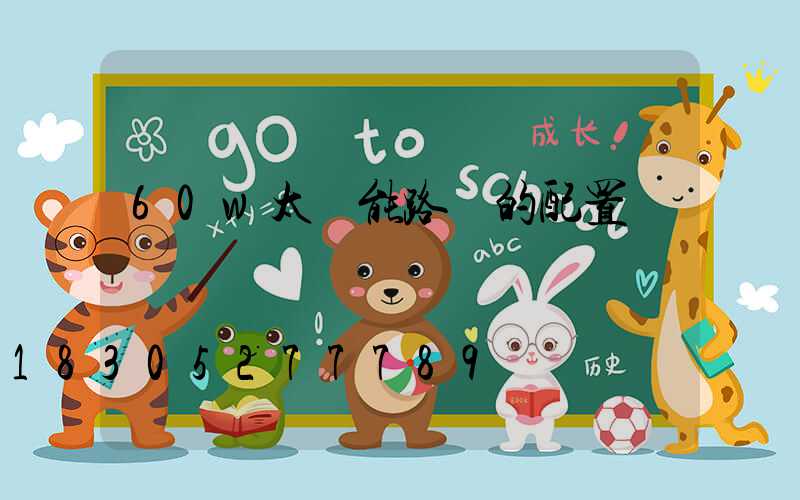 60w太陽能路燈的配置