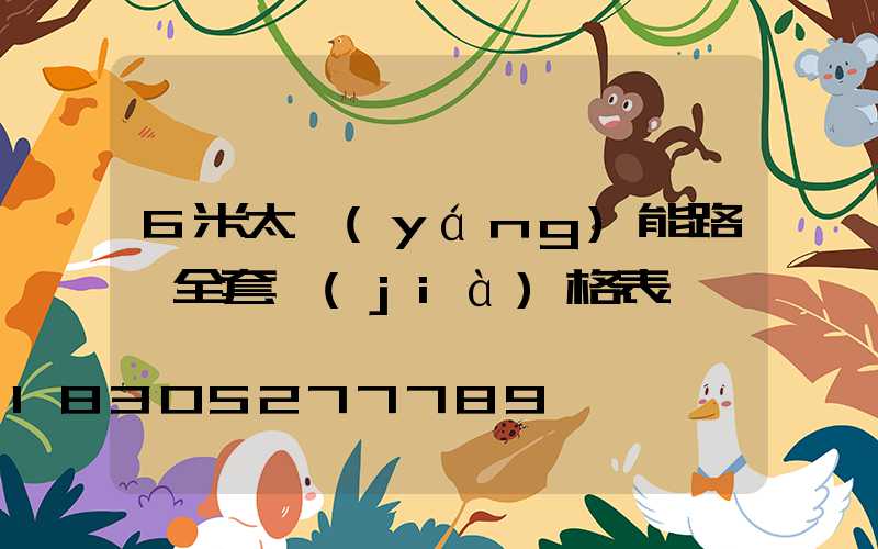 6米太陽(yáng)能路燈全套價(jià)格表