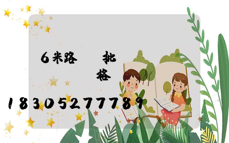 6米路燈桿批發(fā)價(jià)格