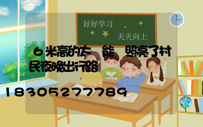 6米高的太陽能燈照亮了村民夜晚出行路
