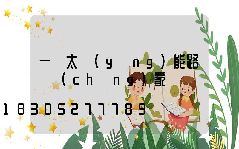 一體太陽(yáng)能路燈廠(chǎng)家