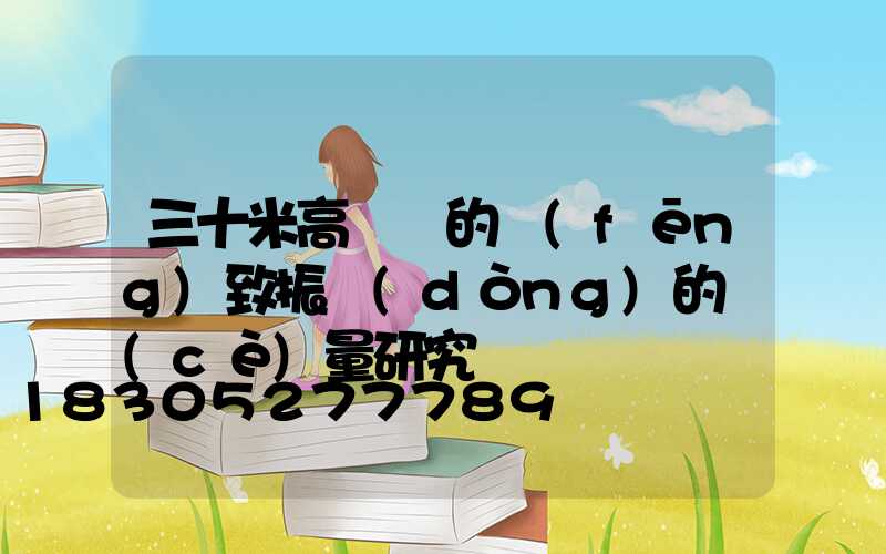 三十米高桿燈的風(fēng)致振動(dòng)的測(cè)量研究