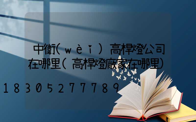 中衛(wèi)高桿燈公司在哪里(高桿燈廠家在哪里)