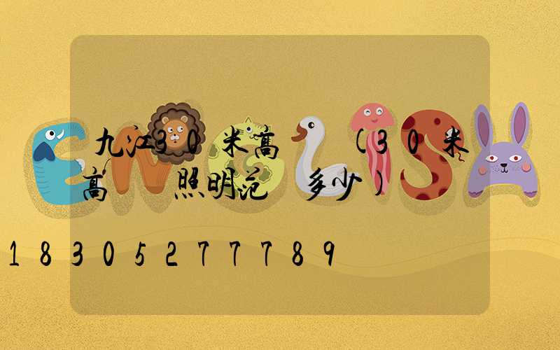 九江30米高桿燈(30米高桿燈照明范圍多少)