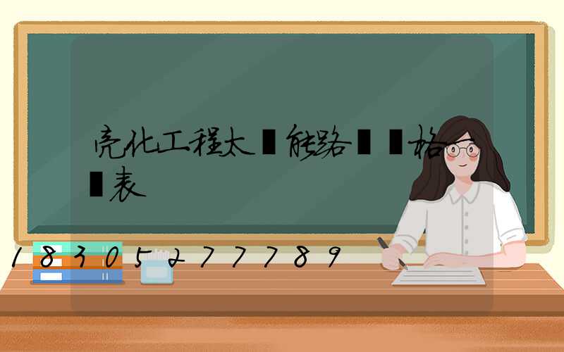 亮化工程太陽能路燈價格一覽表