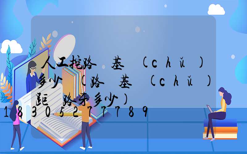 人工挖路燈基礎(chǔ)多少錢(路燈基礎(chǔ)距離路牙多少)