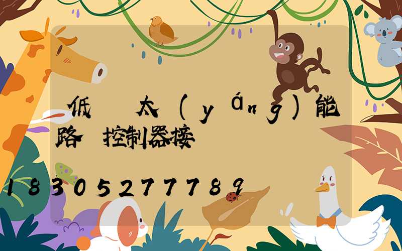 低電壓太陽(yáng)能路燈控制器接線