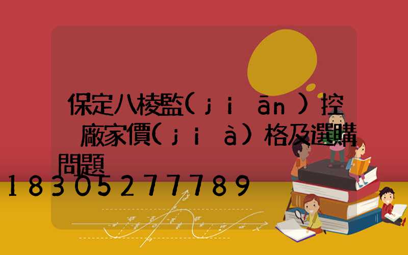 保定八棱監(jiān)控桿廠家價(jià)格及選購問題