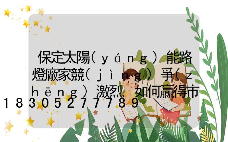 保定太陽(yáng)能路燈廠家競(jìng)爭(zhēng)激烈,如何贏得市場(chǎng)