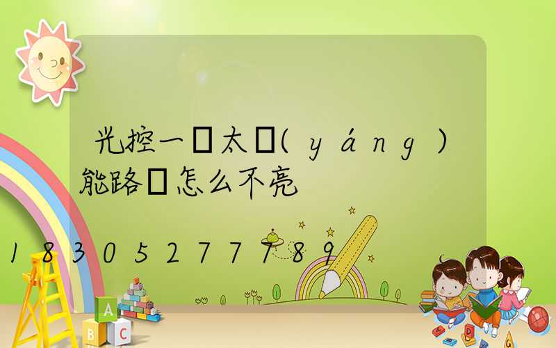 光控一體太陽(yáng)能路燈怎么不亮