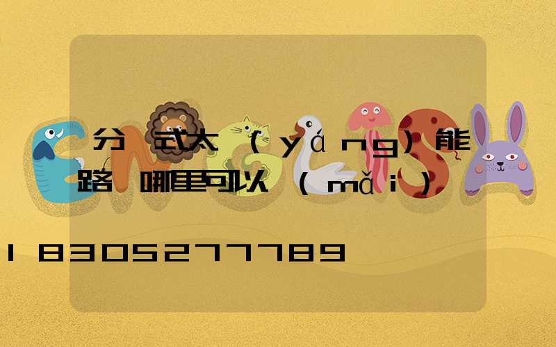 分體式太陽(yáng)能路燈哪里可以買(mǎi)