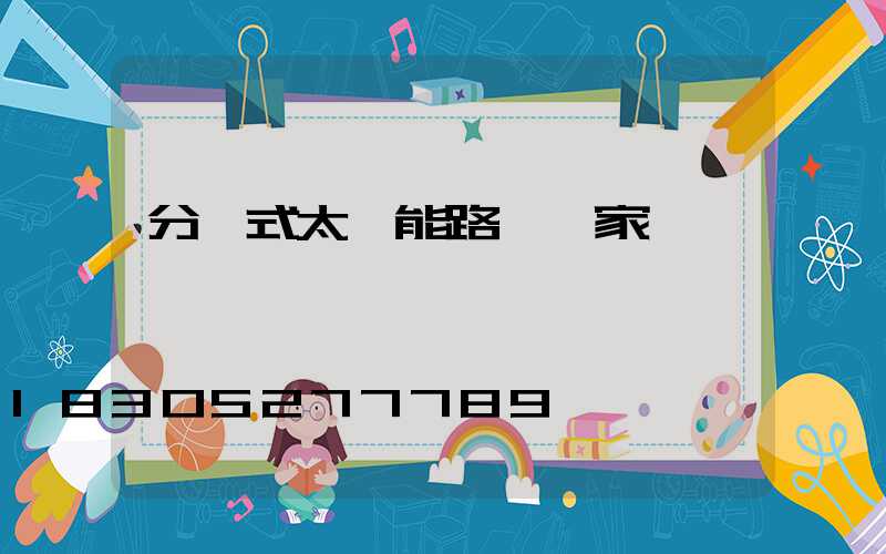 分體式太陽能路燈廠家