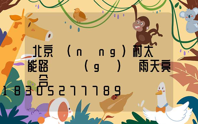 北京農(nóng)村太陽能路燈幾個(gè)陰雨天亮燈合適