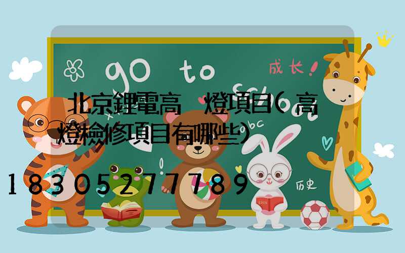 北京鋰電高桿燈項目(高桿燈檢修項目有哪些)