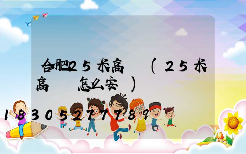 合肥25米高桿燈(25米高桿燈怎么安裝)
