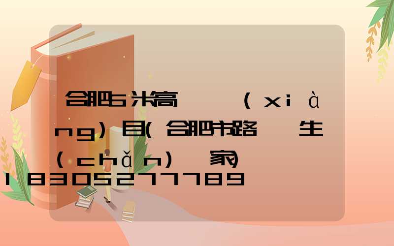 合肥6米高桿燈項(xiàng)目(合肥市路燈桿生產(chǎn)廠家)