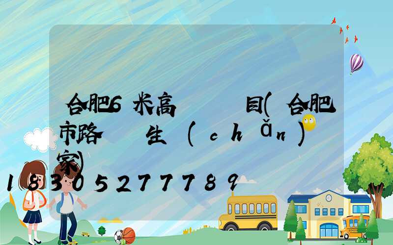 合肥6米高桿燈項目(合肥市路燈桿生產(chǎn)廠家)