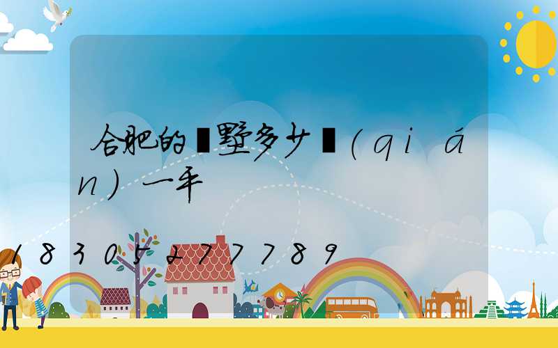 合肥的別墅多少錢(qián)一平
