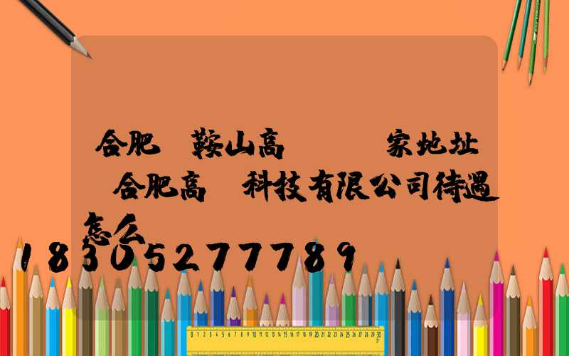 合肥馬鞍山高桿燈廠家地址(合肥高燈科技有限公司待遇怎么樣)