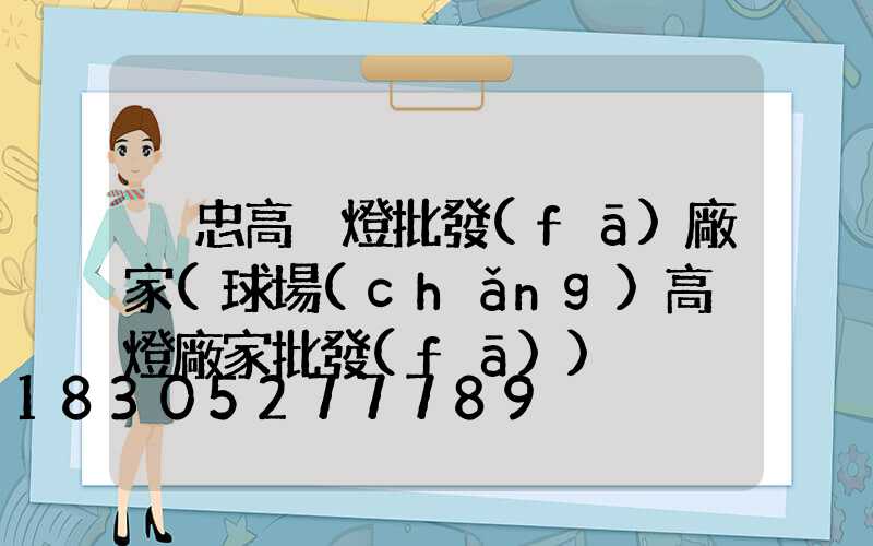 吳忠高桿燈批發(fā)廠家(球場(chǎng)高桿燈廠家批發(fā))