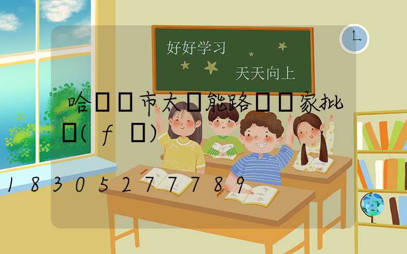 哈爾濱市太陽能路燈廠家批發(fā)