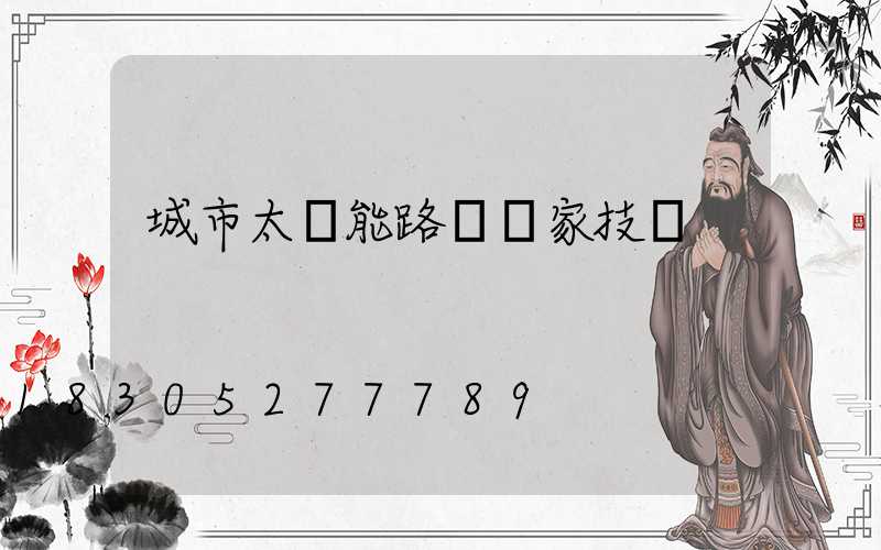城市太陽能路燈廠家技術
