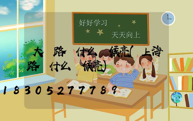 大連路燈什么時候亮(上海路燈什么時候亮)