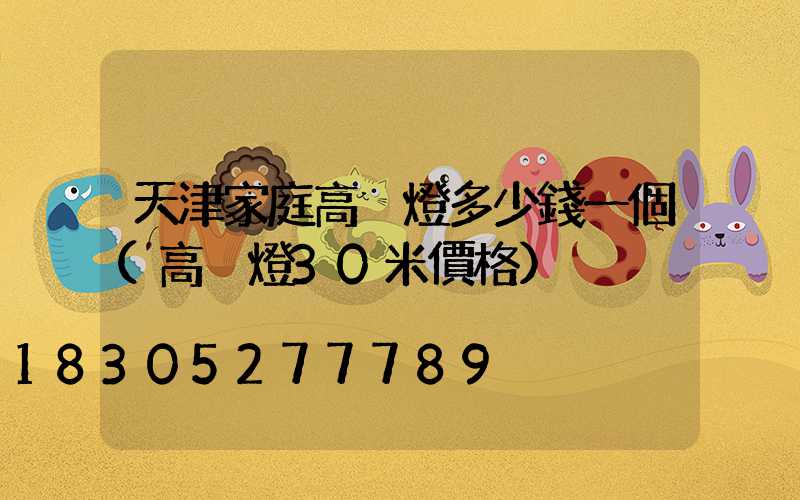 天津家庭高桿燈多少錢一個(高桿燈30米價格)