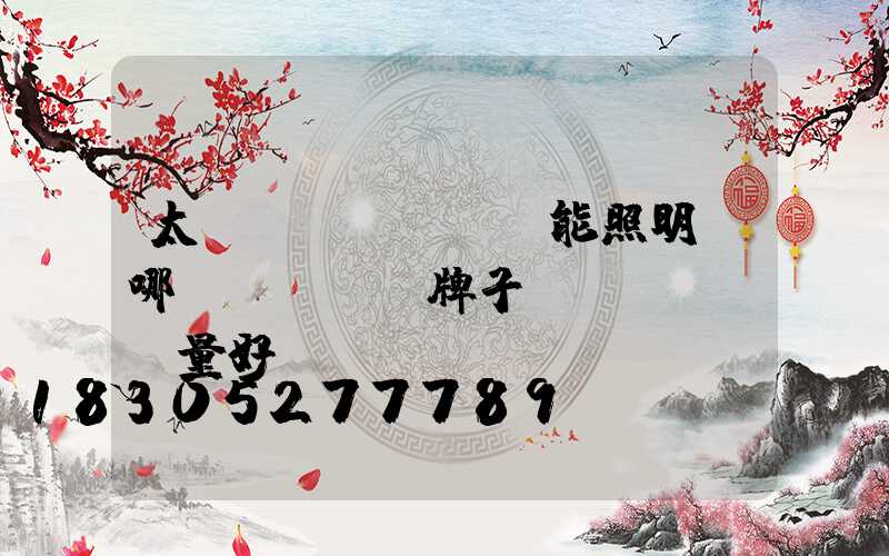 太陽(yáng)能照明燈哪個(gè)牌子質(zhì)量好