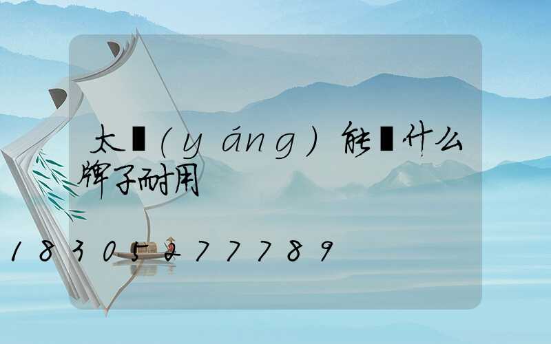 太陽(yáng)能燈什么牌子耐用