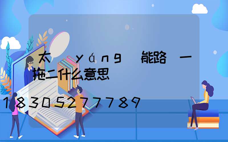 太陽(yáng)能路燈一拖二什么意思