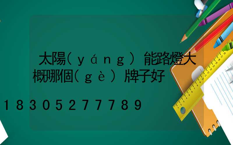 太陽(yáng)能路燈大概哪個(gè)牌子好