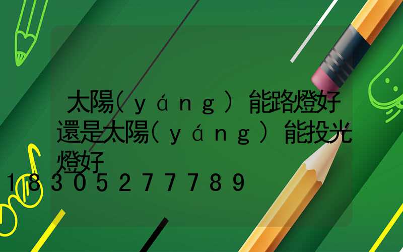 太陽(yáng)能路燈好還是太陽(yáng)能投光燈好