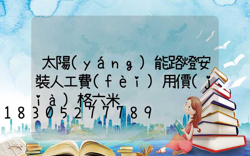 太陽(yáng)能路燈安裝人工費(fèi)用價(jià)格六米