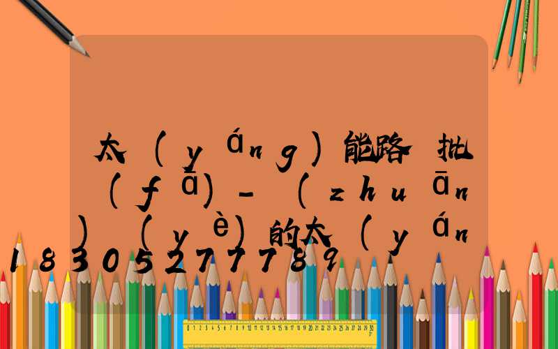 太陽(yáng)能路燈批發(fā)-專(zhuān)業(yè)的太陽(yáng)能led照明生產(chǎn)商!