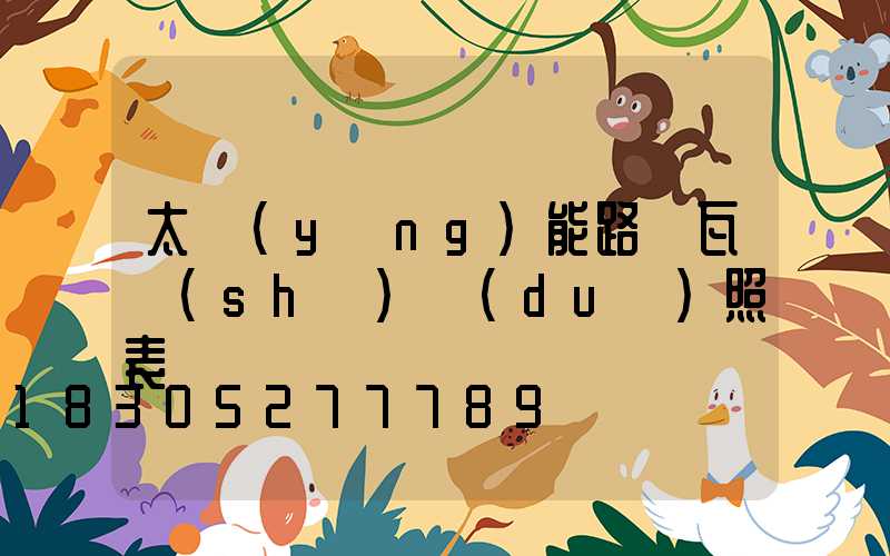 太陽(yáng)能路燈瓦數(shù)對(duì)照表