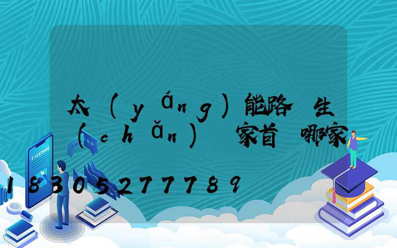 太陽(yáng)能路燈生產(chǎn)廠家首選哪家