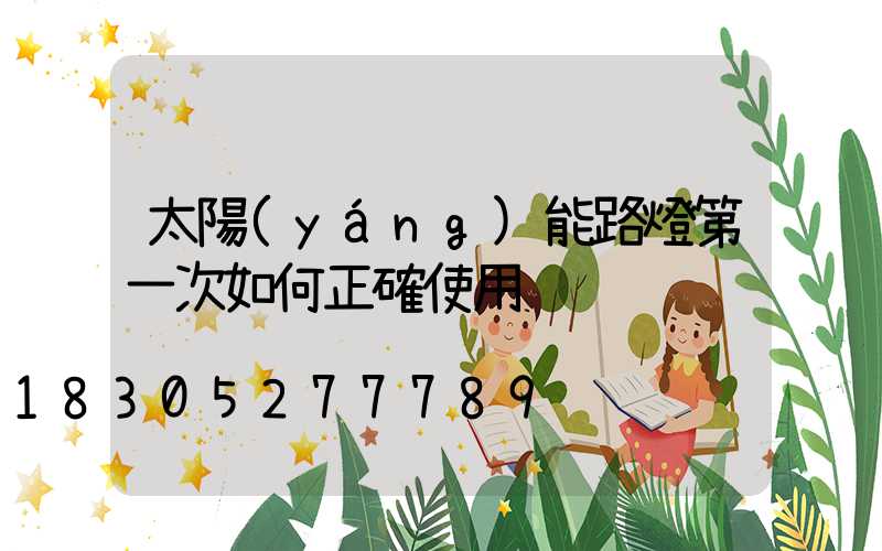 太陽(yáng)能路燈第一次如何正確使用