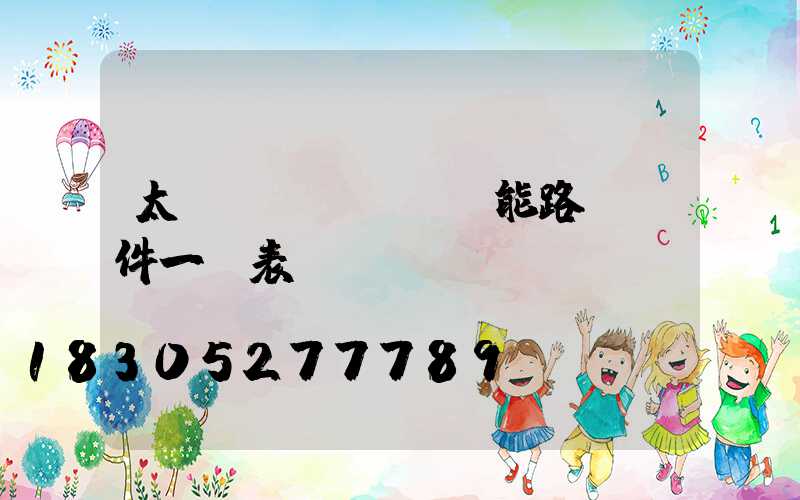 太陽(yáng)能路燈組件一覽表