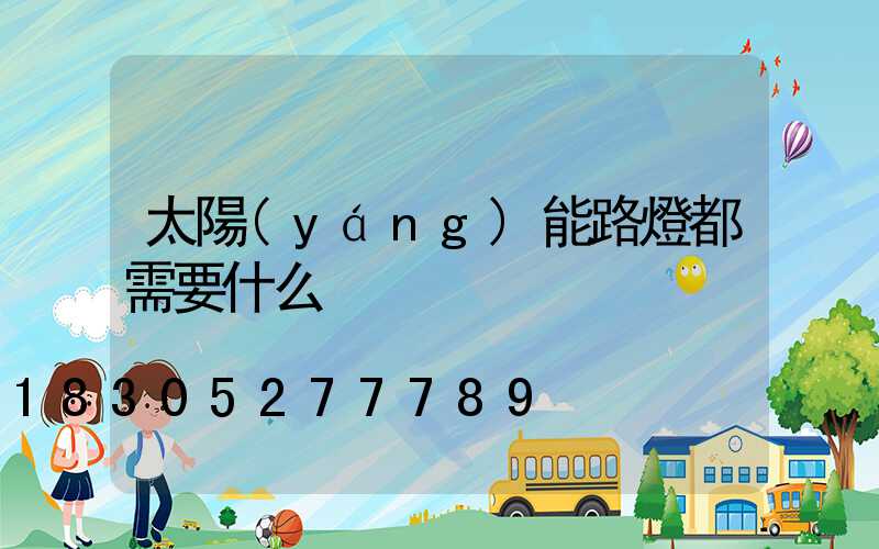 太陽(yáng)能路燈都需要什么