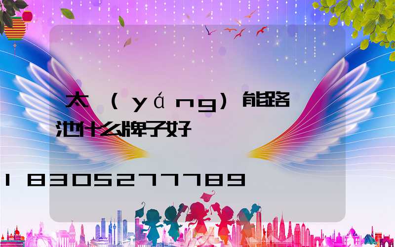 太陽(yáng)能路燈電池什么牌子好