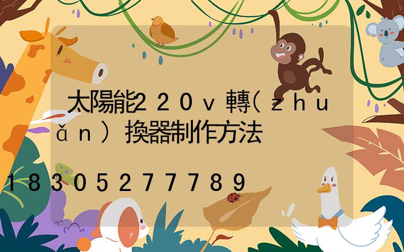 太陽能220v轉(zhuǎn)換器制作方法