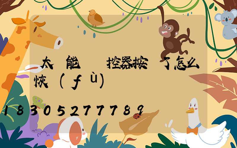太陽能燈遙控器按亂了怎么恢復(fù)
