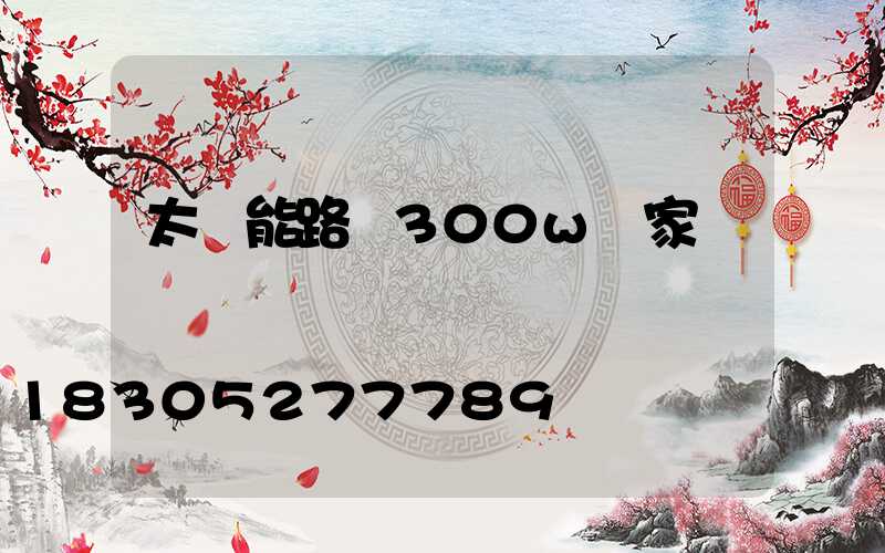 太陽能路燈300w廠家報價